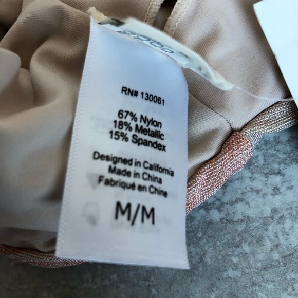 L Space Lizzie Top Bikini Set Shimmery Marble Swirl Pattern Size Medium - Picture 9 of 11